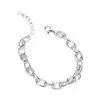 Pulsera de Cadena Gruesa Hueca de Plata de Ley S925, Artesanía Pesada, Estilo Callejero de Lujo Ligero, Pulsera de Amistad, Versátil y Elegante para Mujeres 6716A