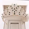 G216 nueva corona de diamantes europea aleación hecha a mano pedrería estudio de bodas accesorios para el cabello corona de novia