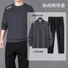 Moletom Masculino Casual Terno Primavera e Outono Nova Moda Versátil Respirável Moletom Gola Redonda Conjunto Esportivo de Duas Peças