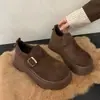 Zapatos Birkenstock de Suela Gruesa para Aumentar la Altura para Mujer 2025 Primavera Nuevo Estilo Perezosos Slip-On Zapatos Birkenstock Retro Mocasines Casuales