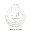 Juego de Collares Gargantilla Corta Versátiles de Perlas Artificiales para Bodas Transfronterizas, Juego de Collares Gargantilla Exagerados y Elegantes, Exquisitos Accesorios de Banquete