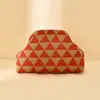 Bolso de Mano de Punto Rayado, Bolso de Mahjong, Versátil Portátil para el Día a Día, Tejido con Clip de Almacenamiento, Bolsa de Maquillaje, Gran Capacidad