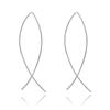 Pendientes de Línea Geométrica Minimalista Transfronterizos, Pendientes Creativos y Únicos de Metal Cruzado, Pendientes Minimalistas de Lujo Ligero de Alta Gama