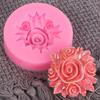 Bolo de açúcar Molde de silicone Multi-dimensional Rosa Peônia Cravo Aromaterapia Cera Gesso Sabor Molde