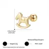 Brinco Stud Estilo Coreano Flor de Amor para Osso da Orelha Cartilagem Piercing Barra Fina Parafuso de Duas Pontas Bola Torcida Orelha Stud de Orelha Ouro 14k Parafuso Torcido Orelha
