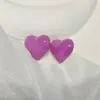 Brincos de Coração 2022 Novos Tendência Pequenos Simples Minimalistas Tarraxas para Meninas Coloridos Coração de Pêssego Joias Feitas à Mão