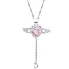 Collar de Corazón de Cupido de Plata Esterlina S925 para Mujer de Lujo Ligero con Alas Giratorias Diseño de Amor Dulce Cadena para Suéter Joyería