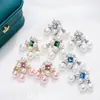 Pendientes de borla con circonita de estilo francés, artesanía exquisita, aguja de plata S925, pendientes de perlas de diseño de nicho de moda de lujo ligero para mujer