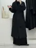 Nuevo Estilo Otoño/Invierno 2026 Abrigo de Lana para Mujer con Mangas Dobladillas y Cuello de Traje, Doble Botonadura, Corte Holgado, Engrosado y Cálido