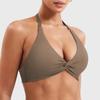 Sujetador Deportivo de Yoga y Fitness de Sensación de Segunda Piel Transfronterizo de Verano con Almohadillas en el Pecho para Mujer, Sujetador de Espalda Bonita Halter de Secado Rápido para Pilates