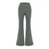 Pantalones de Mascarilla Piel de Leche Pantalones Acampanados Cómodos Otoño Nuevo Estilo Modernos de Cintura Alta Ajustados Color Sólido Casual Deportivos Microacampanados Largos