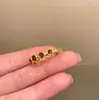 Anillo Abierto de Piedra Ojo de Tigre para Mujer Otoño e Invierno Maillard Alto Grado Anillo Apilable para Dedo Índice Nicho Lujo Ligero Exquisito Anillo