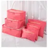 Bolsa de almacenamiento de ropa de viaje de fábrica directa, juego de 6 piezas, organizador de trajes de viaje, ropa interior, juego de 6 bolsas de almacenamiento