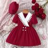 Fabricante Personalizado Vestido Lindo Británico para Niña Comercio Transfronterizo Vestido para Niña Vestido de Niña Verano