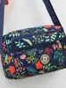Bolsa de lona de grande capacidade, bolsa leve para mães de meia-idade e idosas, bolsa de ombro grande de tecido Oxford de nylon estampado, bolsa transversal para mulheres