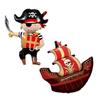 Nuevo Barco Pirata Ladrones de Mar Forma de Dibujos Animados Globo de Película de Aluminio Decoración de Diseño para Fiesta de Halloween Globo de Papel de Aluminio