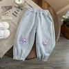 Pantalones de otoño para niñas pequeñas, estilo coreano, holgados y casuales, sencillos, combinables, de algodón de color puro para primavera y otoño.