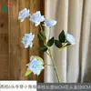Rosas Pequenas de Canto 6 Cabeças Tecidas à Mão com Galhos Altos, Rosas Pequenas Revestidas, Flores Artificiais para Guia de Caminho de Palco de Hotel, Flores de Seda Decorativas para Salão de Banquete de Casamento