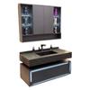 Combinación de Gabinete de Baño Inteligente Simple Moderno Estilo Hotel Plegable Espejo Oculto Gabinete Lavabo Lavamanos Venta al Mayoreo Ninguno