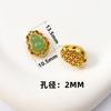 Método antigo anel de contas de cabaça de ouro incrustado jade através de furo acessórios de joias pulseira colar acessórios artesanais faça você mesmo