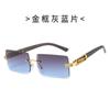 2026 Nuevo Estilo Gafas de Sol Sin Marco con Borde Cortado Moda Europea y Americana Cuadradas de Marco Grande Gafas de Sol de Gama Alta Venta al por Mayor