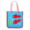 Bolsa de Materiales DIY Hechos a Mano para Niños Bolso de Mano No Tejido Bolsa sin Cortar de Tela de Fieltro Bolsa Hecha a Mano No Tejida