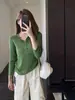 Solo cómpralo sin pensarlo~ Cuello Henley a la moda, estilo casual, adelgazante, con media botonadura, camiseta versátil de manga larga para mujer, nueva para otoño e invierno