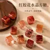 7A Resina Roja Natural Cristal Azúcar Cubo Cuentas Sueltas Pulsera DIY Cuentas para Hilo Pulsera de una Sola Cuenta Joyería para Mujer