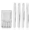 Set Popular de Pinzas para Cejas de Acero Inoxidable 2025, Pinzas Depiladoras de Barba, Pinza Recortadora de Cejas, Herramienta de Belleza, Set de Pinzas para Cejas