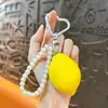 Llavero Colgante Creativo de Limón Simulado con Cuentas Lindo Fruta Pareja Adorno para Llavero de Coche Bolsos Venta al por Mayor