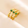 Anillo de acero inoxidable 304 anillo de acero de titanio geométrico femenino masculino retro nicho temperamento sentido del diseño abierto ajuste de cacao
