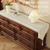 Toalha de Mesa Transfronteiriça Estilo Pastoral Retrô Americano Aparador Vazado Artístico Fio de Algodão Renda de Crochê Capa para Gabinete de TV Venda por Atacado