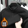 Camiseta de Manga Longa Patchwork Desconstruído Estilo Retrô Americano 350g para Homens e Mulheres, Camada Base de Moletom Casual Solta Versátil Espessa