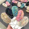 Otoño e Invierno Niña Linda Arcoíris Frijol de Azúcar Lana Tejida Nubes Peluche Pinza Rompedora Ambiente Navideño Pinza para el Fleco