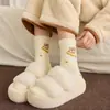 Meias Peludas para Mulheres, Meias Grossas de Outono e Inverno, Meias Grossas Aquecidas de Lã Australiana para Chão em Casa, Meias para Gestantes, Meias de Dormir de Inverno