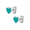 Pendientes de Plata de Ley s925 Transfronterizos con Aguja, Goteo Multicolor, Forma de Corazón, Estilo Ins para Mujer, Simples, Pequeños y Exquisitos, Pendientes Versátiles