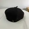 Nuevo Boina de Lana Retro con Lentejuelas Versátil para Mujer de Otoño e Invierno, Estilo Británico, Adelgazante, de Moda, Sombrero Octogonal Versátil