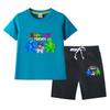 Traje de verão Rainbow Friends para meninos e meninas 2023 novo infantil bebê algodão manga curta shorts fino conjunto de duas peças