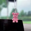 Colgante Creativo para Coche de Oso Violento con Pedrería, Aspecto de Alta Gama, Lindo Oso de Dibujos Animados Brillante con Pedrería para Colgar en el Espejo Retrovisor del Coche