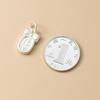 Plata Pura 999 Plata Dura 3D Colgante Cuadrado de Lazo DIY Accesorio para Pulsera Material de Cuerda Trenzada Hecha a Mano Piezas S0229