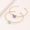 Pulseira infantil de liga japonesa de estilo coreano com placa pequena de borboleta incrustada, temperamento, pulseira de casal feminina