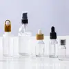 Frascos Dispensadores de Cosméticos de Vidro Transparente, Acessórios de Múltiplas Especificações, Frascos Vazios, Frascos de Vidro Espessado, Frascos de Alto Valor para Óleos Essenciais e Fragrâncias