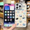 Estilo Nórdico Popular Lindo Oso Manzana 17Pm Funda Espejo iPhone 15 Agujero Grande Lazo Corazón Funda para Teléfono