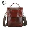 Bolsa Masculina de Couro de Vaca de Primeira Camada, Pasta Casual para Escritório, Bolsa Transversal de Ombro Masculina, Dropshipping 1035
