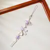 Nuevo Llavero de Carrillón de Viento con Forma de Concha y Lazo a Cuadros Estilo Simple Versátil Lindo Colgante para Cadena de Teléfono Móvil Colgante para Bolso