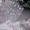 Adesivos de Unha em Relevo Estilo Ins Mar Azul Primavera Florais Flores de Primavera Borboleta Decorações de Unha Estilo 3D Japonês