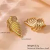 Brincos de Tarraxa de Aço Inoxidável Banhados a Ouro em Alta Venda Brincos de Folha de Aço Inoxidável Personalizados Brincos de Folha Banhados a Ouro da Moda de Luxo Leve