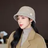 Chapéus para pessoas de meia-idade e idosos outono e inverno versátil quente elegante temperamento chapéus bucket femininos feltro de lã casual ao ar livre chapéus de pescador