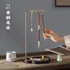 Suporte de Armazenamento de Escovas de Madeira Maciça e Latão Suporte de Mesa para Pendurar Porta-Canetas de Mesa Porta-Canetas de Mesa Estudante Estudo Multifuncional Exibição dos Quatro Tesouros