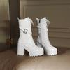 Zapatos de Mujer Botas Martin Yingmeier Botas Cortas Estilo Británico Otoño e Invierno 2023 Botas Suela Gruesa Botas Trendy ins de Mujer 5281